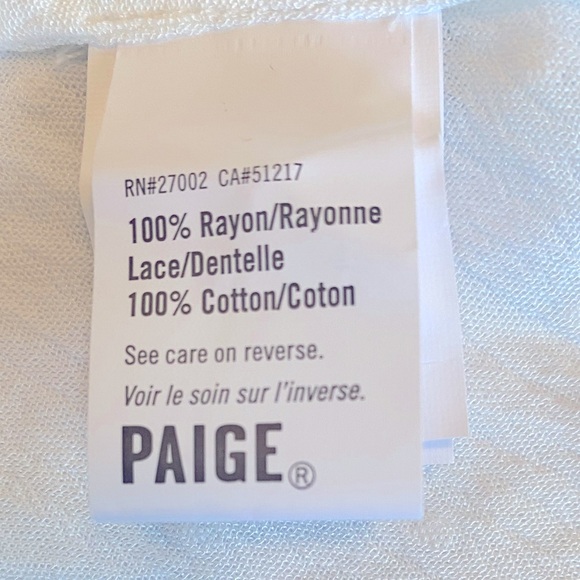 NWT PAIGE Nikola White Swiss Dot Peplum Blouse Size S - Picture 6 of 6